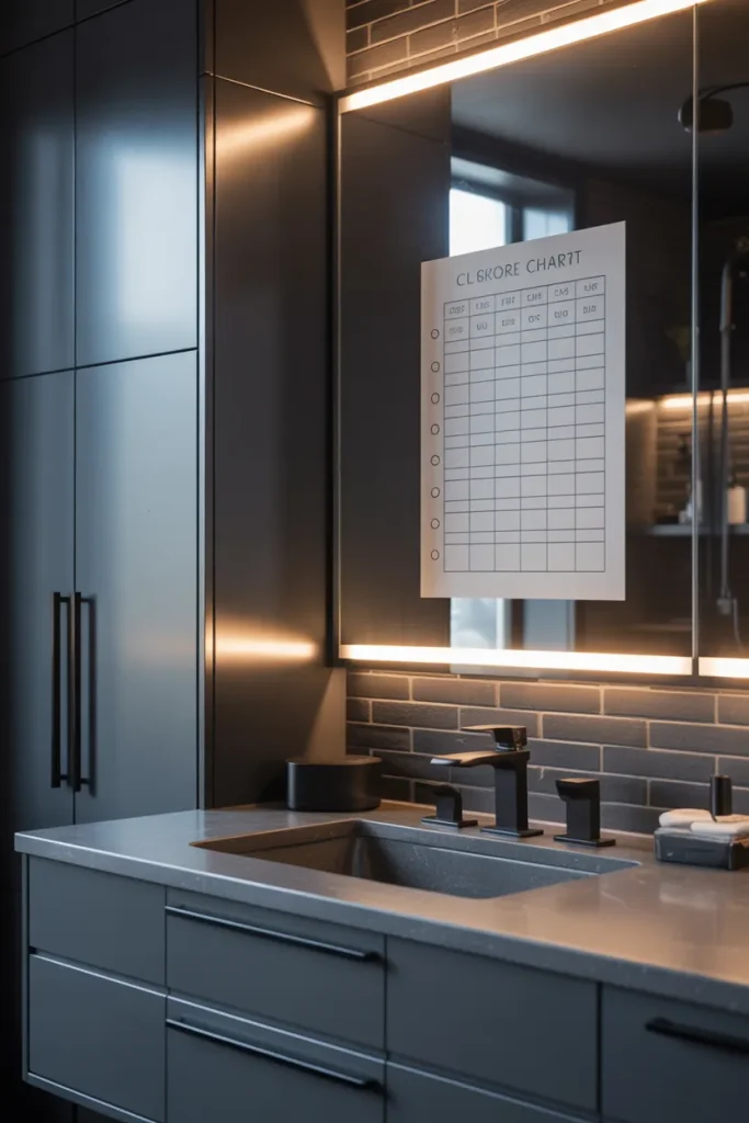 15. A Chore Chart That Sticks to the Mirror