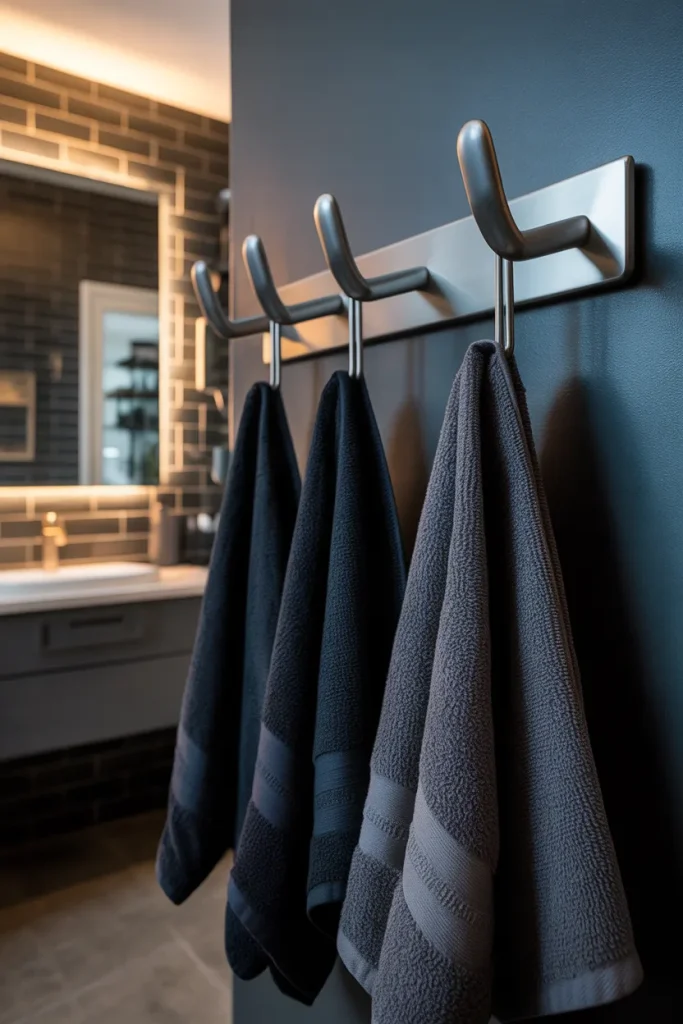 3. A Towel Hook Rack Instead of a Bar
