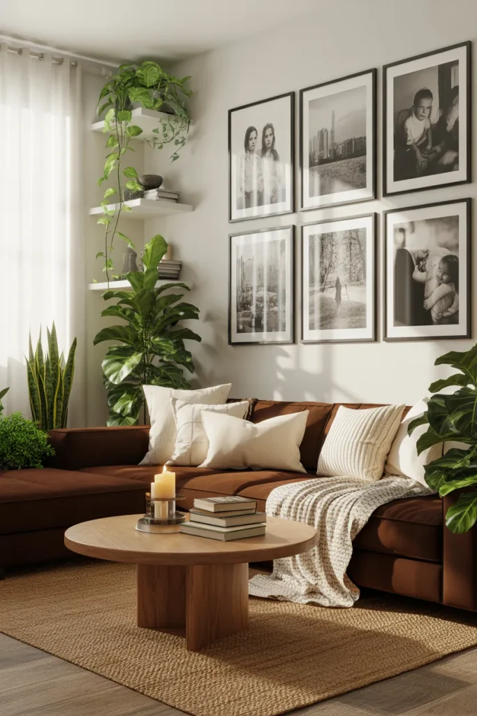6. A gallery wall of black and white photos