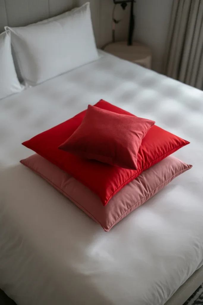 8. Red Cushions Clustered Together