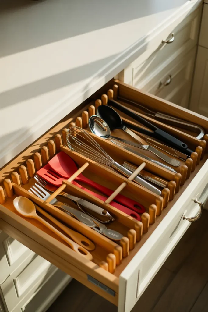 Idea 13 Drawer Pegs for Utensils