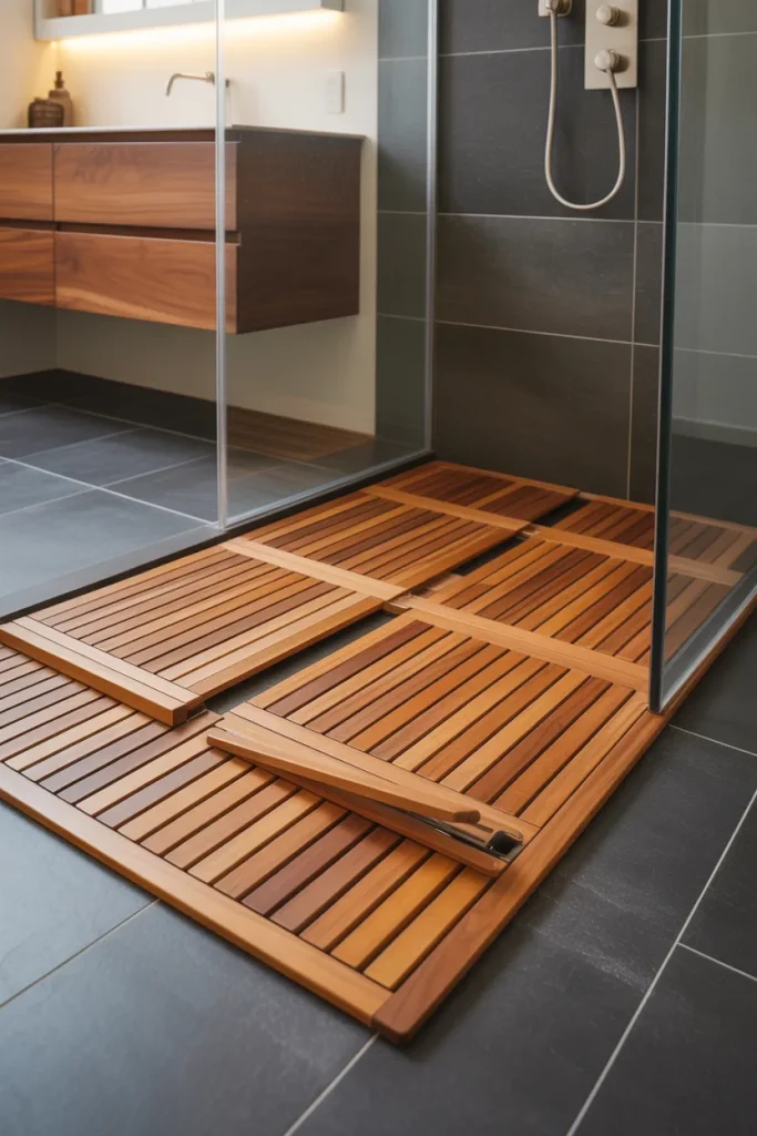 Idea 13 The Foldable Teak Mat Floor
