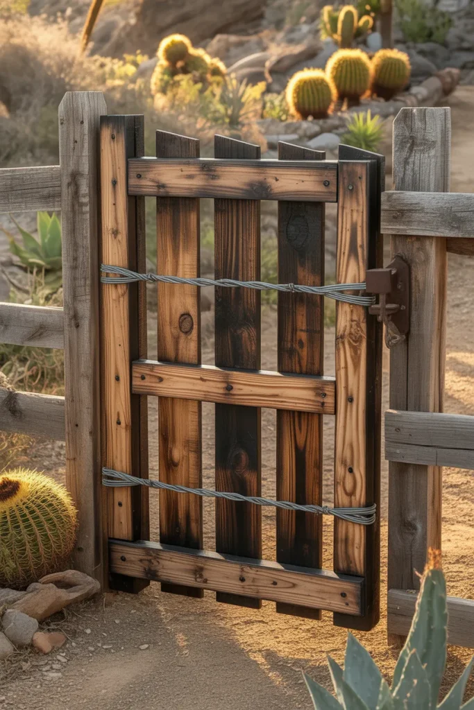 Idea 13 – The Scrap Wood and Barbed Wire Gate