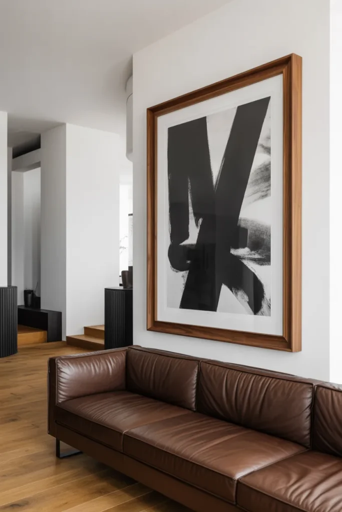 Idea 6 Black and White Art with Brown Frames