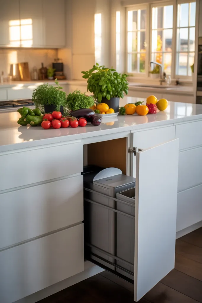 Idea 8 Pull-Out Trash Can Inside a Cabinet